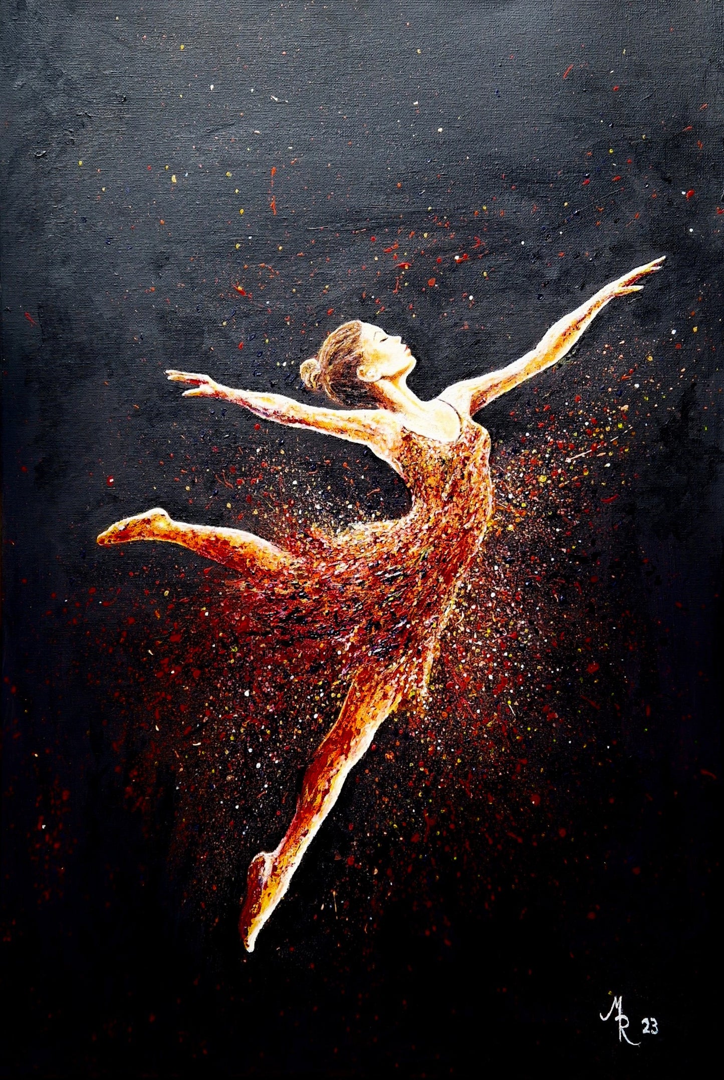 Original Painting "A Dancer's Fading Dreams", 2023, 50x70cm, 20x28 inches