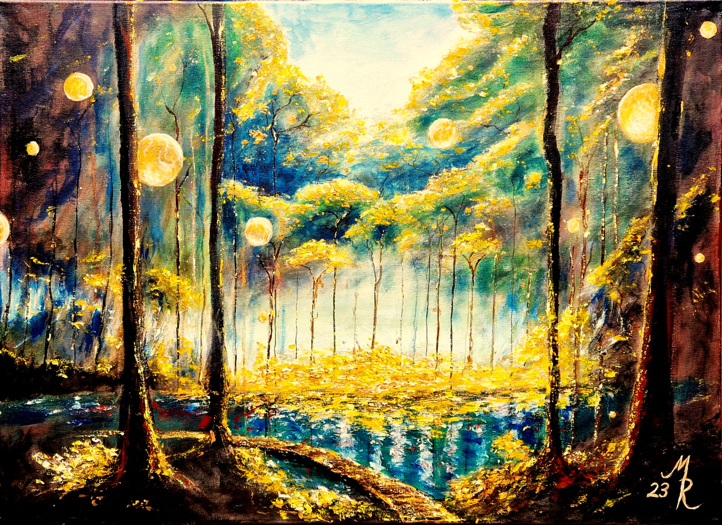 Original acrylic painting " Symphony of Light" - 70x50cm / 28x20 inches