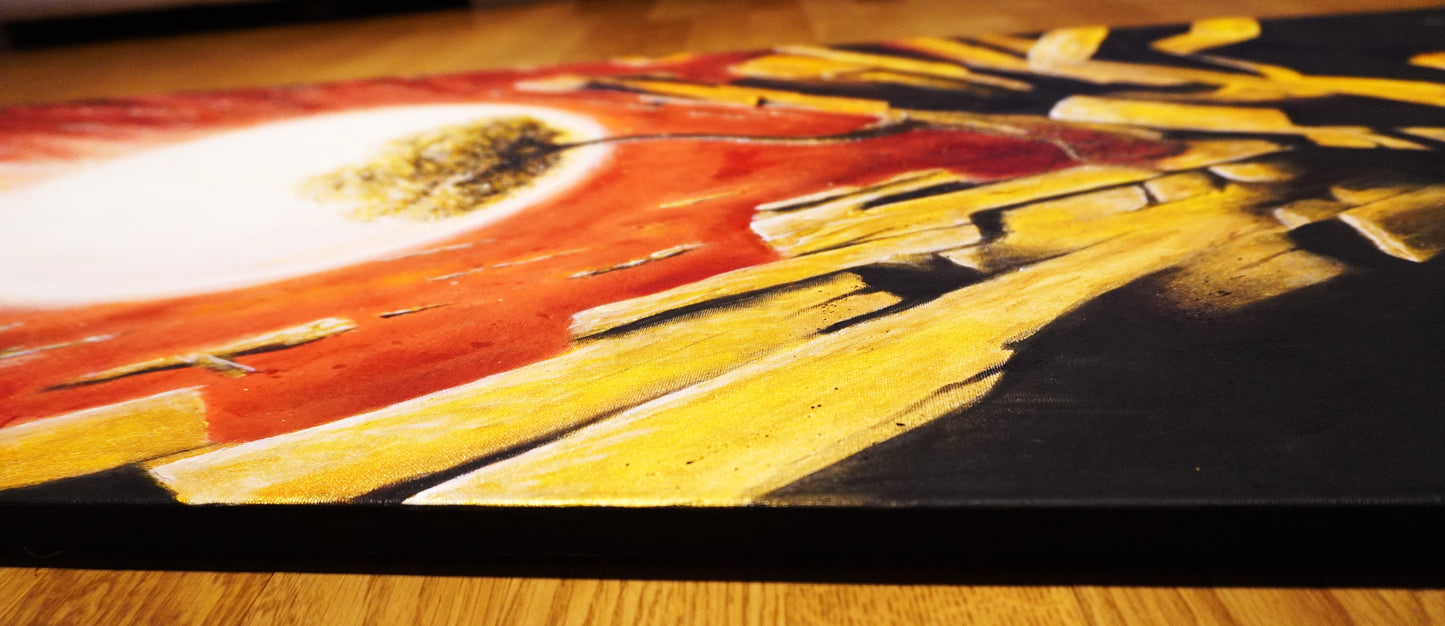 Original acrylic painting "Sunburn" 70x140cm / 28x55 inches