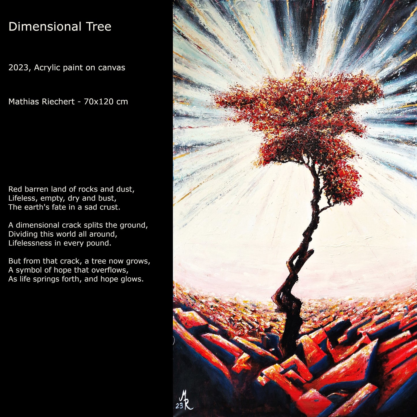 Original Painting "Dimensional Tree" - 2023 - 70x120cm / 28x48 inches
